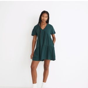 Madewell Lightspun Popover Tiered Mini Dress